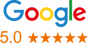 We have a 5 star rating on Google